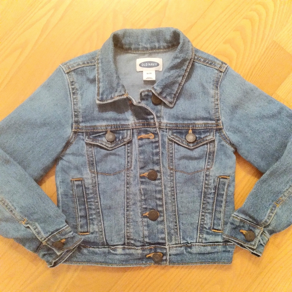 Old Navy Kids Blue Denim Jacket XS (5)